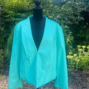 Ladies leather jacket excellent condition mint green.